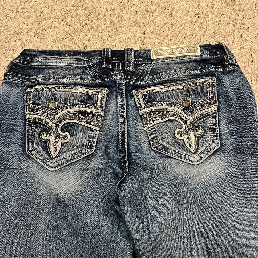 Rock Revival Yui Easy Boot Jeans 33 Denim Grunge Classic Casual y2k Embellished